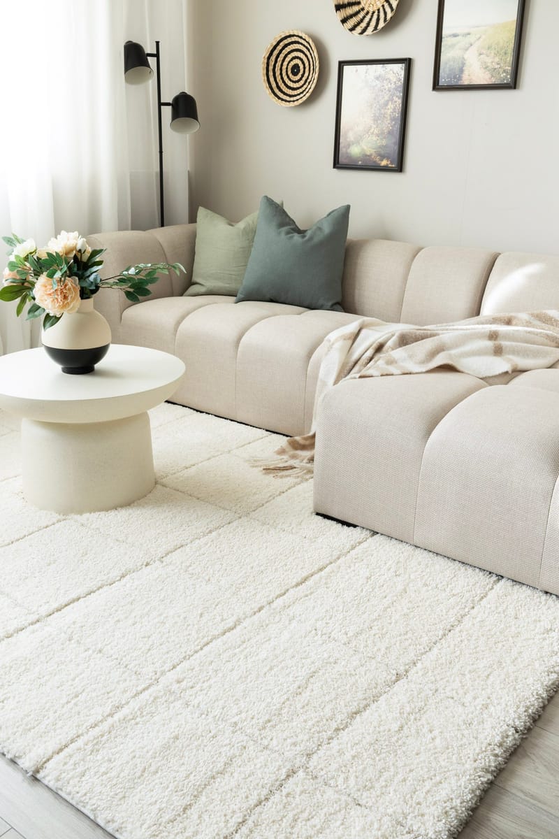 Konekudottu matto KM Home Montana Square 240x340 Creme - Kerma - Kodintekstiilit & matot - Matto - Moderni matto - Wilton-matto