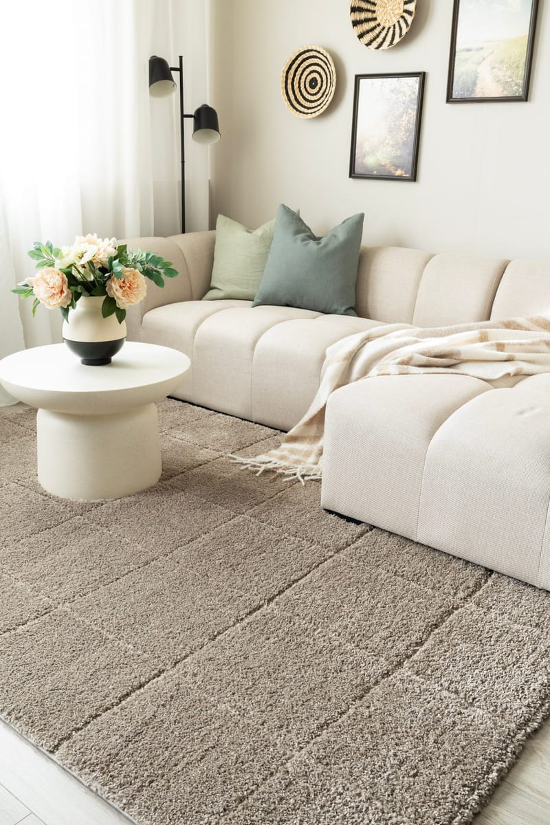 Konekudottu matto KM Home Montana Square 240x340 Greige - Greige - Kodintekstiilit & matot - Matto - Moderni matto - Wilton-matto