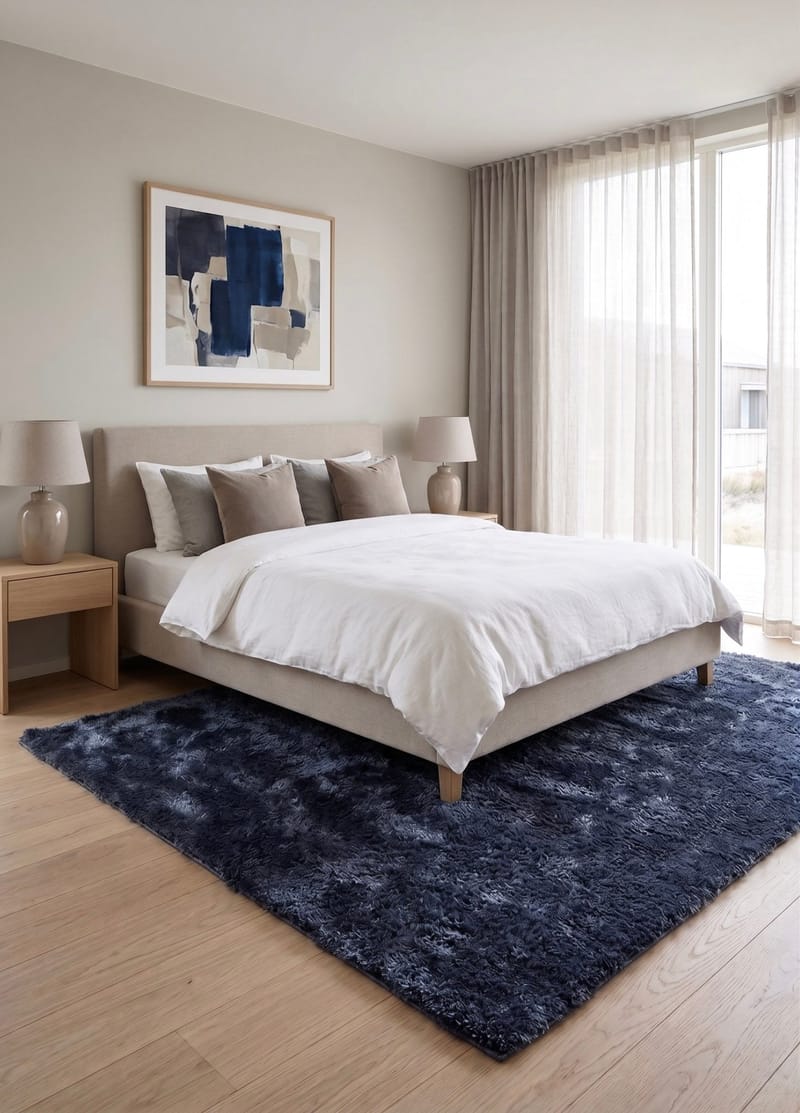 Konekudottu matto KM Home Novelle 160x230 Sininen - Sininen - Kodintekstiilit & matot - Matto - Moderni matto - Nukkamatto