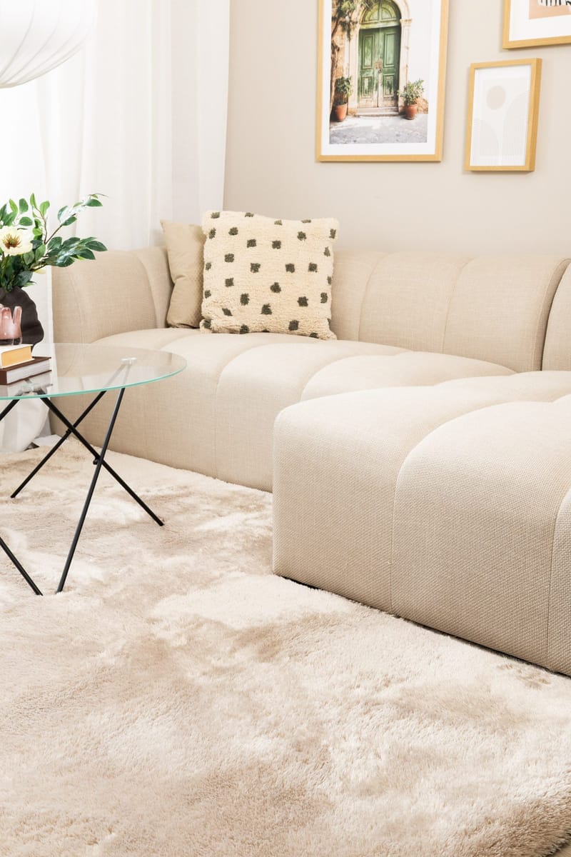 Konekudottu matto KM Home Novelle NELIÖ 240x240 Pellava - Pellava - Kodintekstiilit & matot - Matto - Moderni matto - Nukkamatto