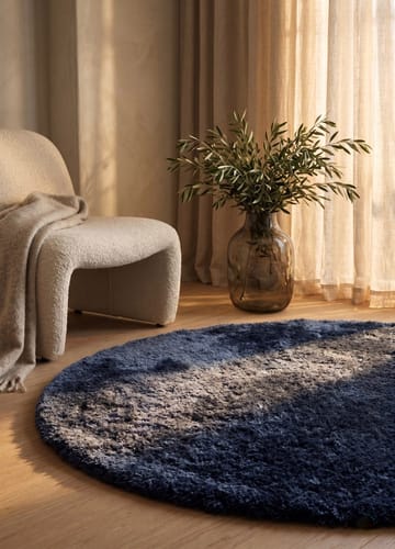 Konekudottu matto KM Home Novelle PYÖREÄ 120x120 Sininen - Sininen - Kodintekstiilit & matot - Matto - Moderni matto - Nukkamatto
