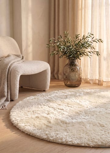 Konekudottu matto KM Home Novelle PYÖREÄ 160x160 Creme - Creme - Kodintekstiilit & matot - Matto - Moderni matto - Nukkamatto