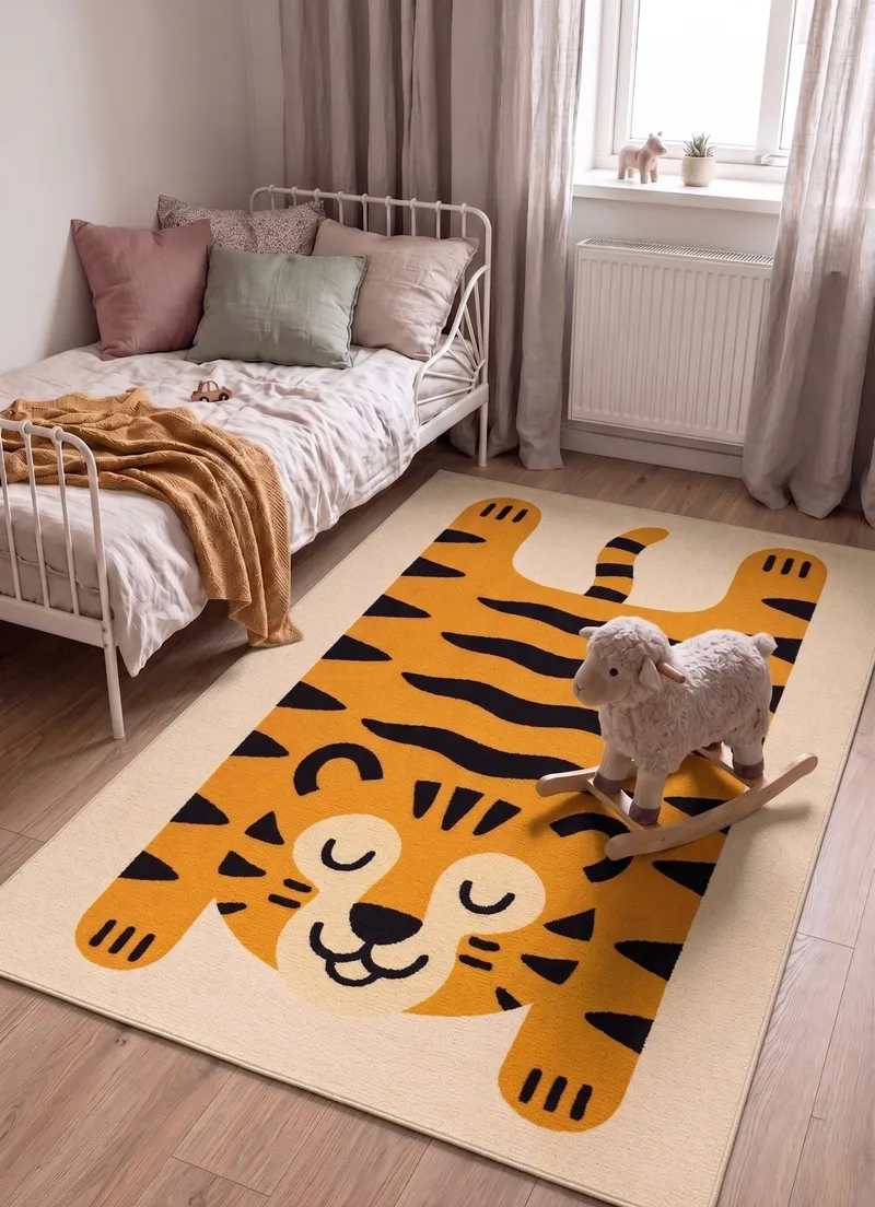 Konekudottu matto KM Home Play Tiger 120x160 Pellava - Pellava - Kodintekstiilit & matot - Matto - Moderni matto - Wilton-matto