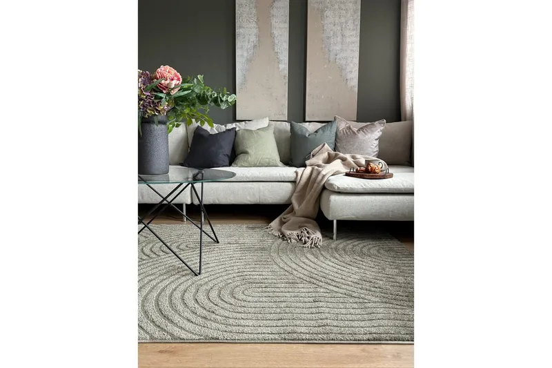 Koneneulottu matto Genova Zen - 240x340 cm, Vihreä - Kodintekstiilit & matot - Matto - Moderni matto - Wilton-matto