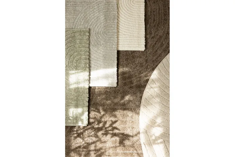 Koneneulottu matto Genova Zen Pyöreä - 120x120 cm, Mokka - Kodintekstiilit & matot - Matto - Moderni matto - Wilton-matto