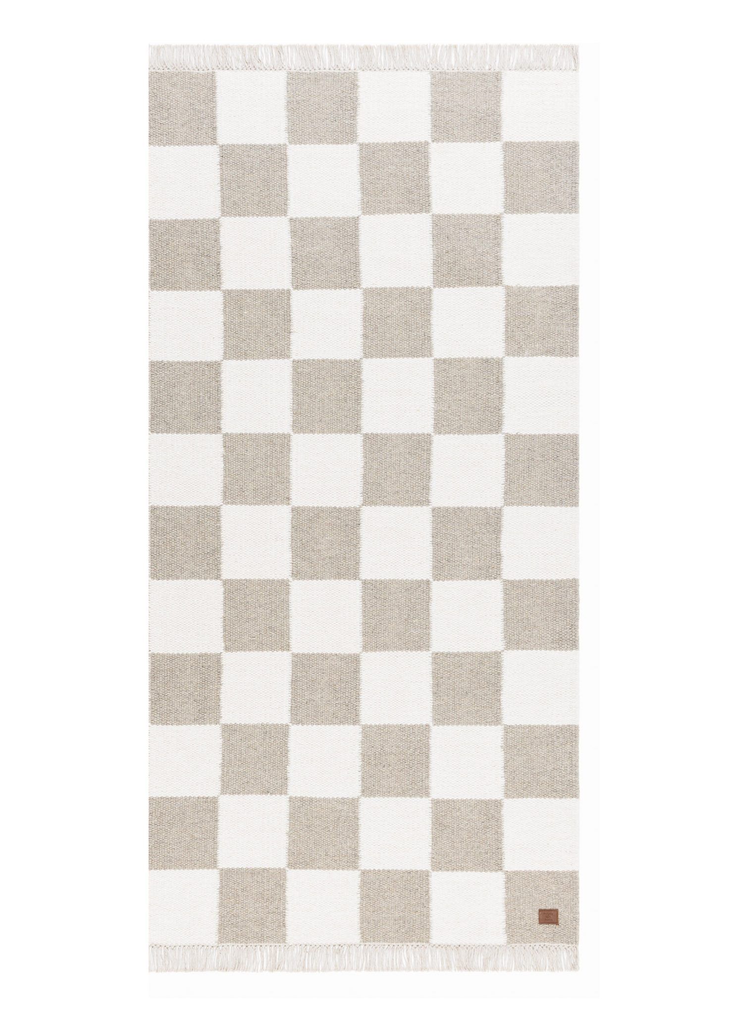 Käsinkudottu matto Nordic Check 75x200 cm - Harmaa