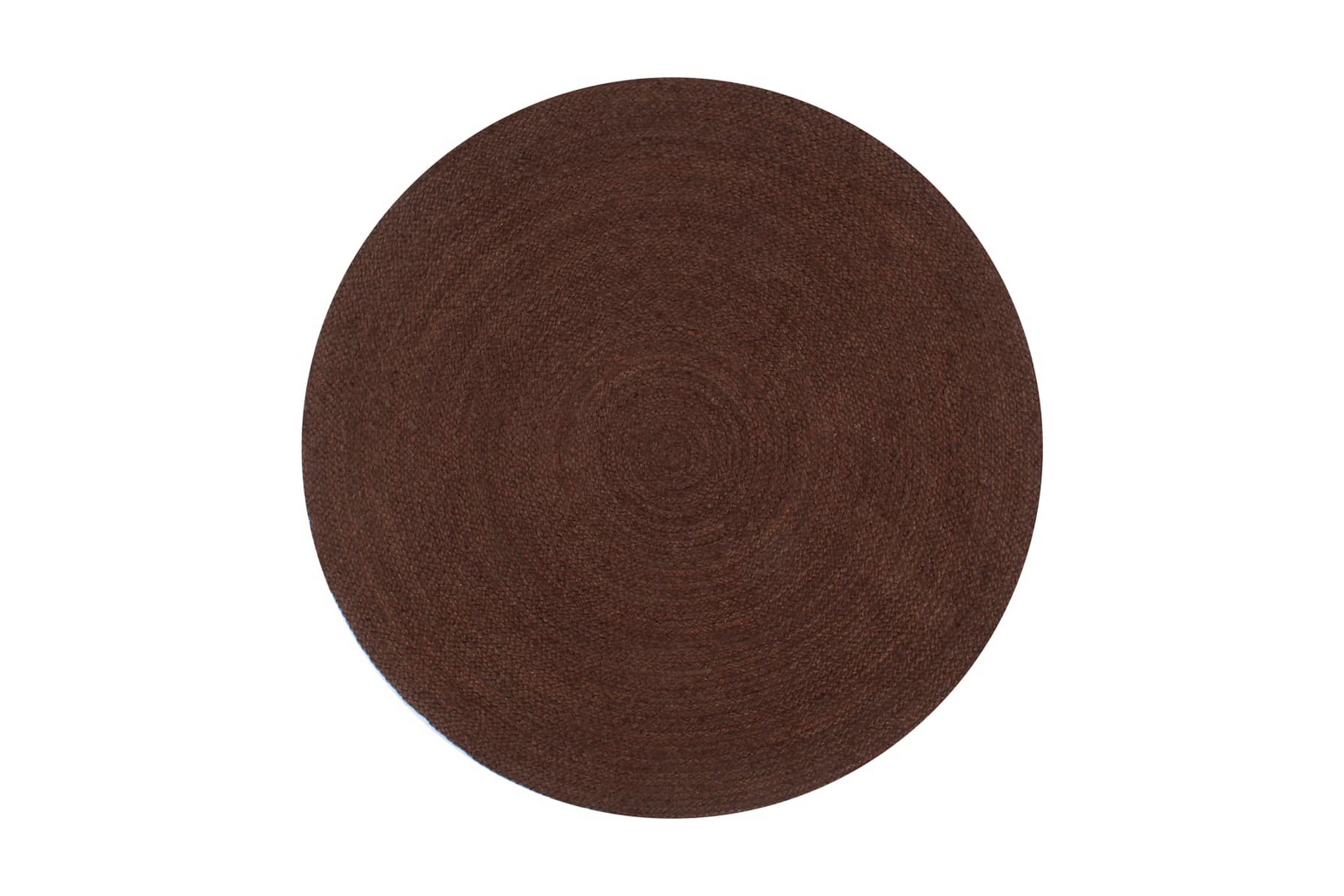 Käsintehty pyöreä juuttimatto 150 cm ruskea - Ruskea