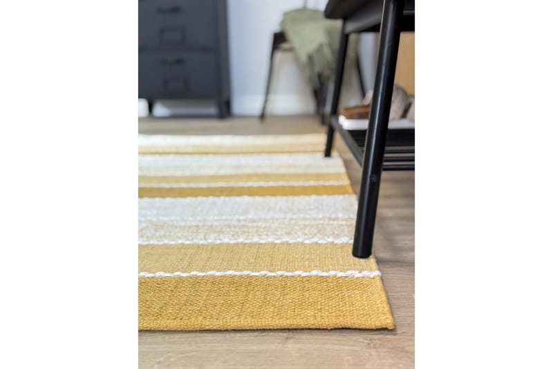 Lankamatto Båstad - 140x200 cm, Keltainen - Kodintekstiilit & matot - Matto - Moderni matto - Puuvillamatto