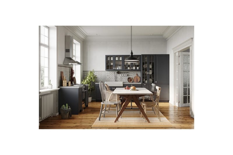 Lankamatto Båstad - 140x200 cm, Musta - Kodintekstiilit & matot - Matto - Moderni matto - Puuvillamatto