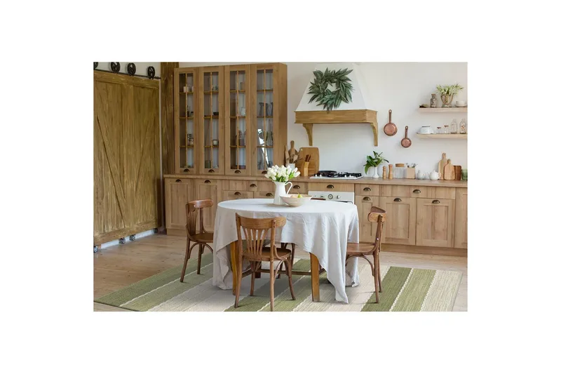 Lankamatto Båstad - 140x200 cm, Vihreä - Kodintekstiilit & matot - Matto - Moderni matto - Puuvillamatto