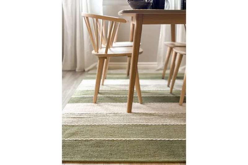 Lankamatto Båstad - 140x200 cm, Vihreä - Kodintekstiilit & matot - Matto - Moderni matto - Puuvillamatto