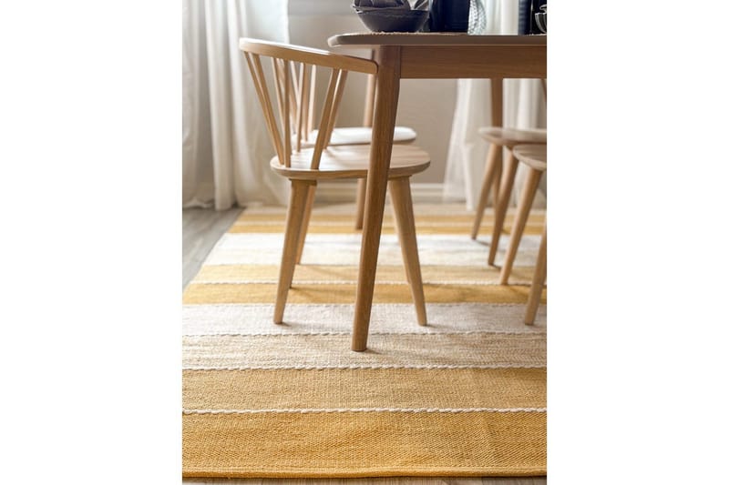Lankamatto Båstad - 160x230 cm, Keltainen - Kodintekstiilit & matot - Matto - Moderni matto - Puuvillamatto