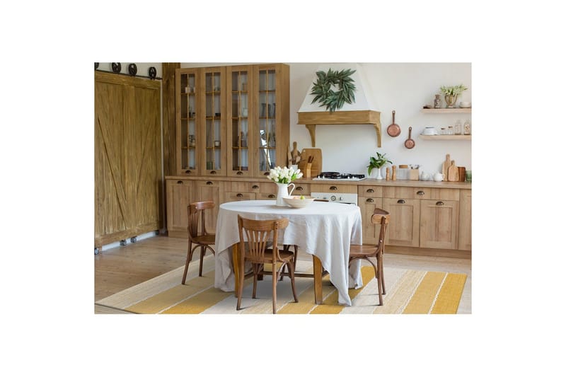 Lankamatto Båstad - 160x230 cm, Keltainen - Kodintekstiilit & matot - Matto - Moderni matto - Puuvillamatto