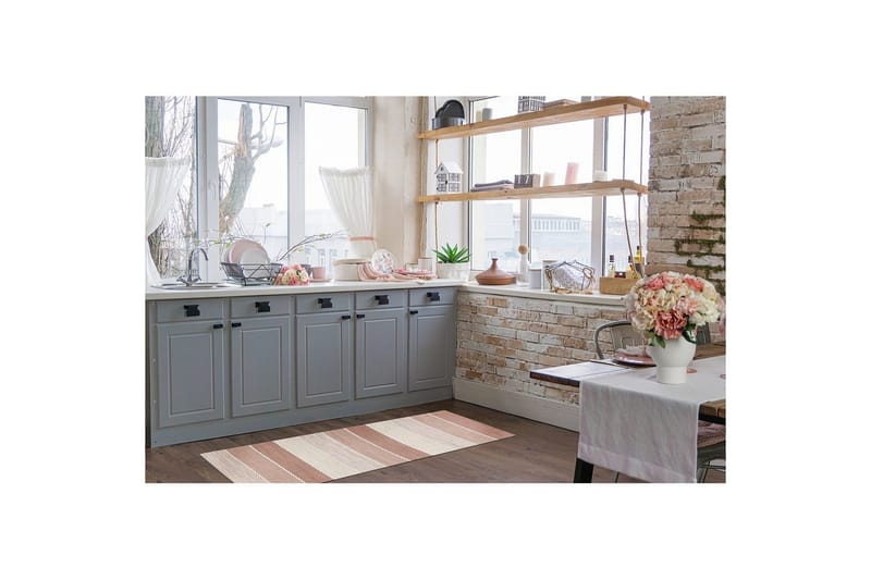 Lankamatto Båstad - 75x220 cm, Vanharosa - Kodintekstiilit & matot - Matto - Moderni matto - Puuvillamatto