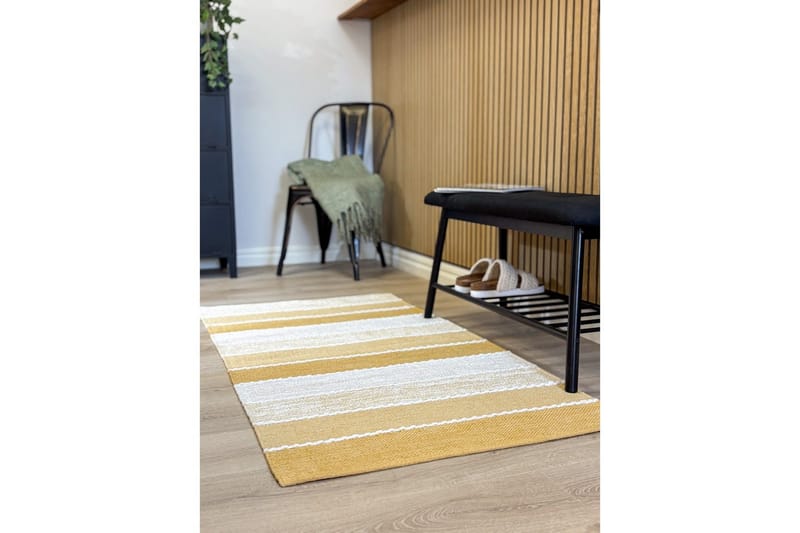 Lankamatto Båstad - 75x280 cm, Keltainen - Kodintekstiilit & matot - Matto - Moderni matto - Puuvillamatto