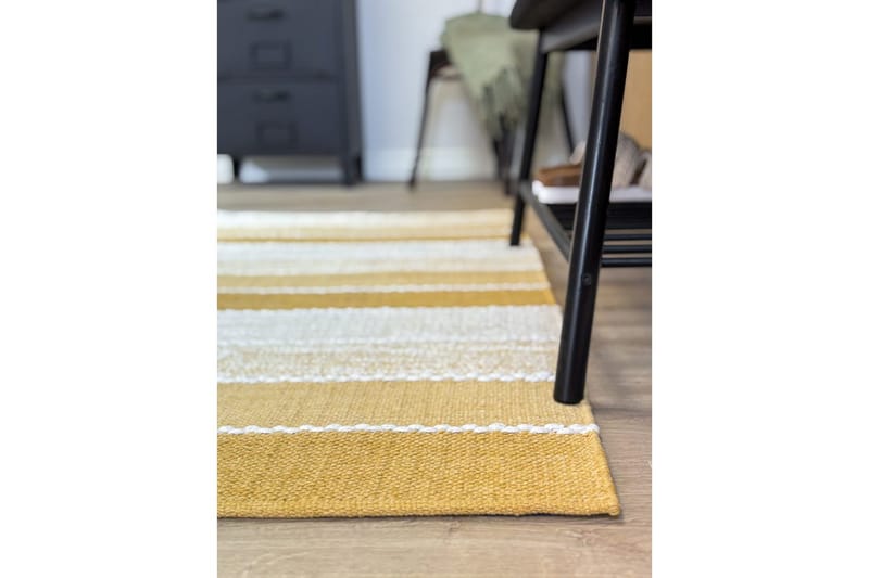 Lankamatto Båstad - 75x280 cm, Keltainen - Kodintekstiilit & matot - Matto - Moderni matto - Puuvillamatto