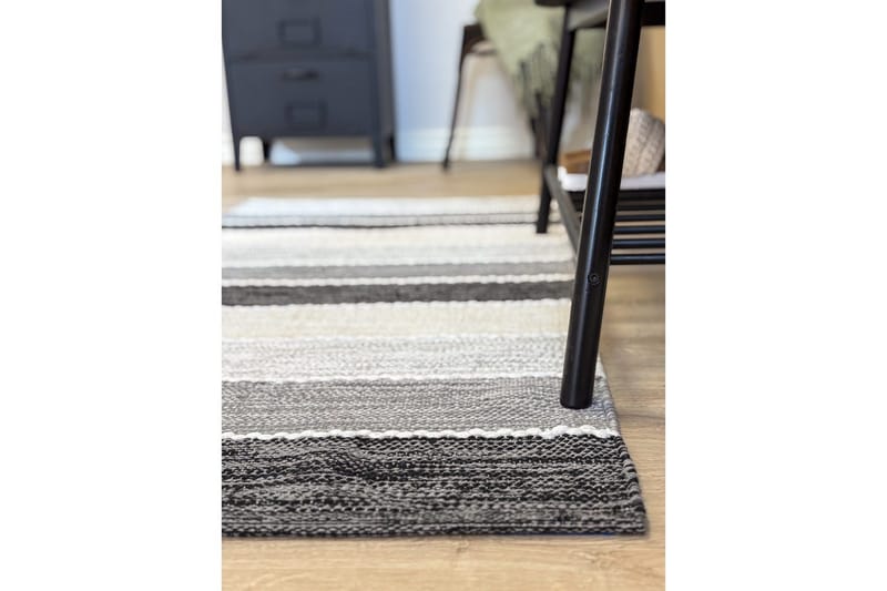 Lankamatto Båstad - 75x280 cm, Musta - Kodintekstiilit & matot - Matto - Moderni matto - Puuvillamatto