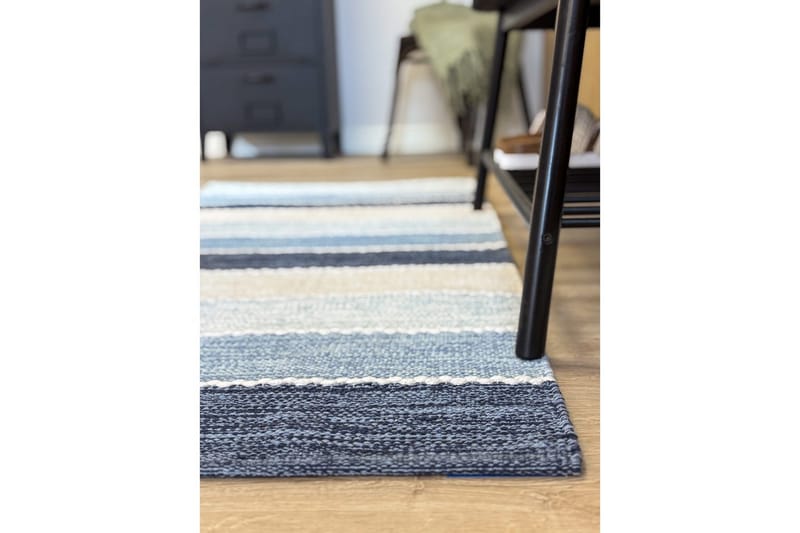 Lankamatto Båstad - 75x280 cm, Sininen - Kodintekstiilit & matot - Matto - Moderni matto - Puuvillamatto
