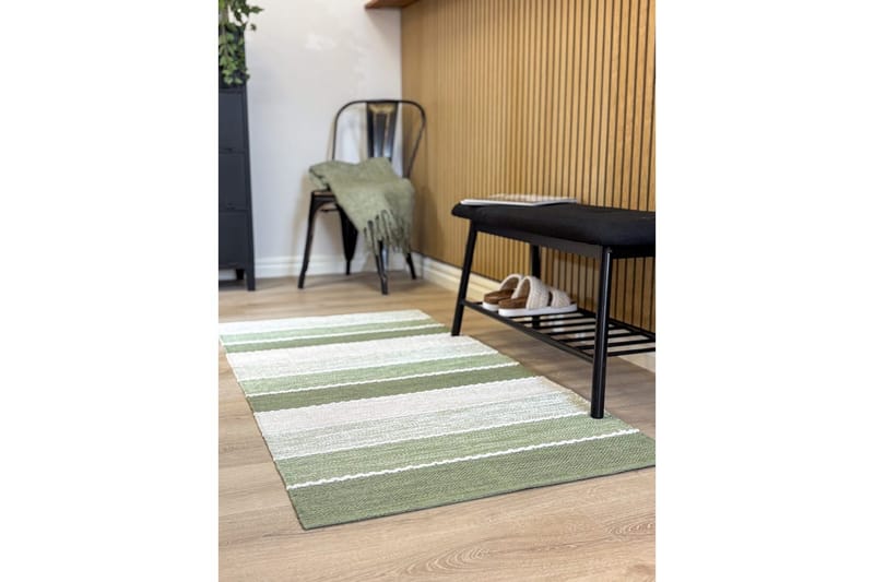 Lankamatto Båstad - 75x280 cm, Vihreä - Kodintekstiilit & matot - Matto - Moderni matto - Puuvillamatto