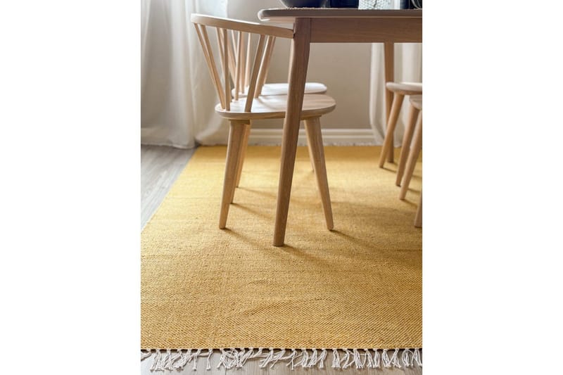 Lankamatto Line - 130x190 cm, Keltainen - Kodintekstiilit & matot - Matto - Moderni matto - Puuvillamatto