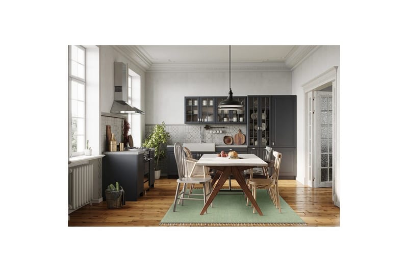 Lankamatto Line - 130x190 cm, Vihreä - Kodintekstiilit & matot - Matto - Moderni matto - Puuvillamatto