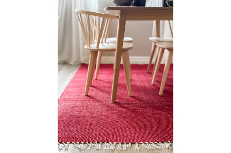 Lankamatto Line - 130x190 cm, Punainen - Kodintekstiilit & matot - Matto - Moderni matto - Puuvillamatto