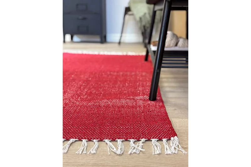 Lankamatto Line - 130x190 cm, Punainen - Kodintekstiilit & matot - Matto - Moderni matto - Puuvillamatto