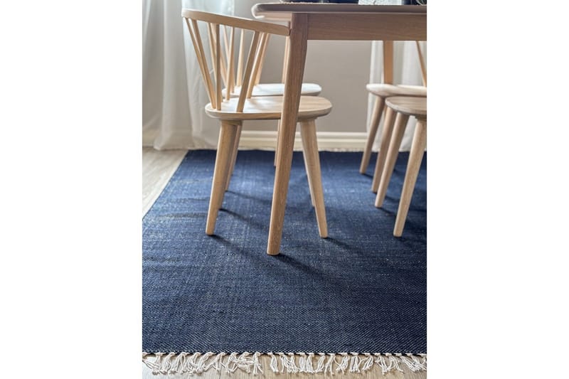 Lankamatto Line - 200x300 cm, Laivastonsininen - Kodintekstiilit & matot - Matto - Moderni matto - Puuvillamatto
