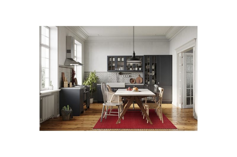 Lankamatto Line - 200x300 cm, Punainen - Kodintekstiilit & matot - Matto - Moderni matto - Puuvillamatto