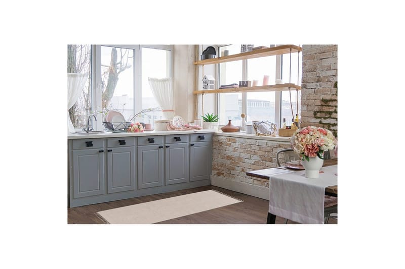 Lankamatto Line - 75x220 cm, Greige - Kodintekstiilit & matot - Matto - Moderni matto - Puuvillamatto