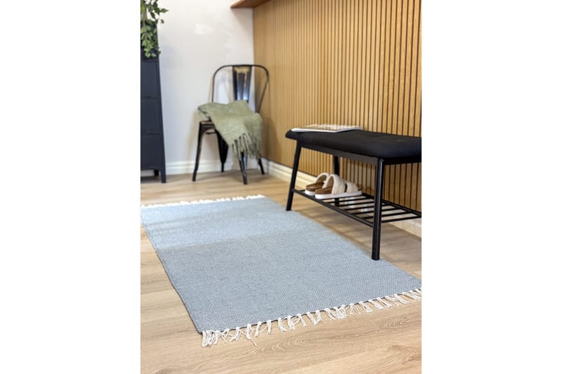 Lankamatto Line - 75x220 cm, Kyyhkynsininen - Kodintekstiilit & matot - Matto - Moderni matto - Puuvillamatto