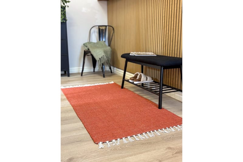 Lankamatto Line - 75x220 cm, Terrakotta - Kodintekstiilit & matot - Matto - Moderni matto - Puuvillamatto