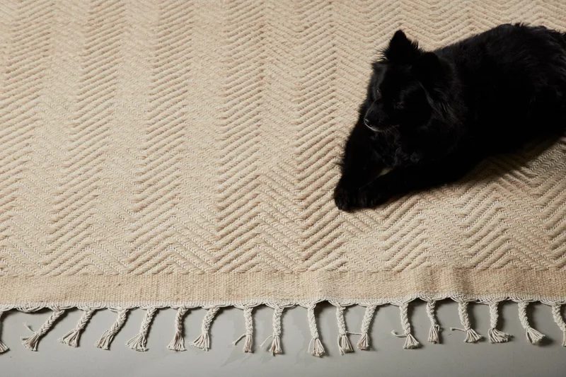 Loke Villamatto 250x350 cm Suorakulmainen - Beige - Kodintekstiilit & matot - Matto - Moderni matto - Villamatto