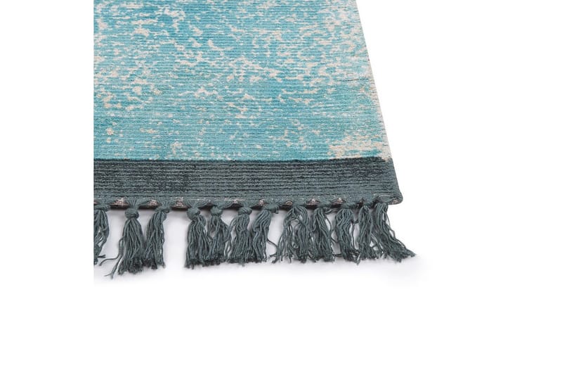 Matto Akarsu - Sininen, Beige, 140x200 cm - Kodintekstiilit & matot - Matto - Moderni matto - Viskoosimatto & keinosilkkimatto