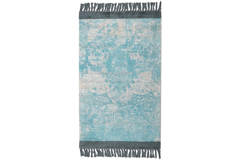 Matto Akarsu - Sininen, Beige, 80x150 cm - Kodintekstiilit & matot - Matto - Moderni matto - Viskoosimatto & keinosilkkimatto