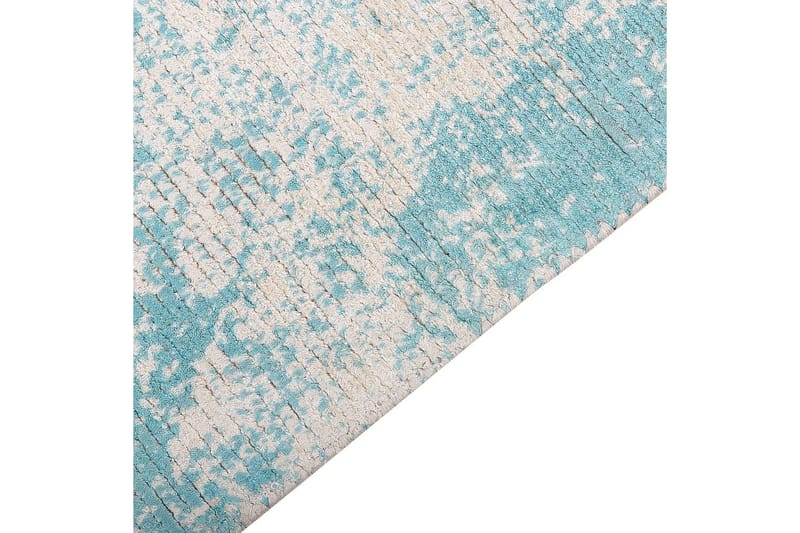 Matto Akarsu - Sininen, Beige, 80x150 cm - Kodintekstiilit & matot - Matto - Moderni matto - Viskoosimatto & keinosilkkimatto