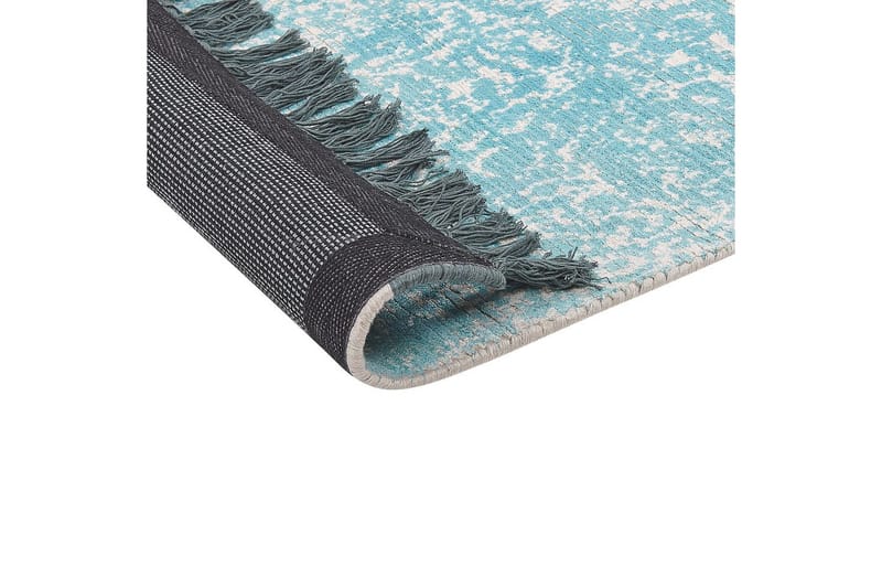 Matto Akarsu - Sininen, Beige, 80x150 cm - Kodintekstiilit & matot - Matto - Moderni matto - Viskoosimatto & keinosilkkimatto