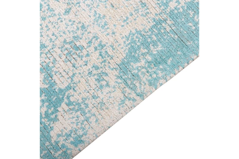 Matto Akarsu - Sininen, Beige, 80x150 cm - Kodintekstiilit & matot - Matto - Moderni matto - Viskoosimatto & keinosilkkimatto