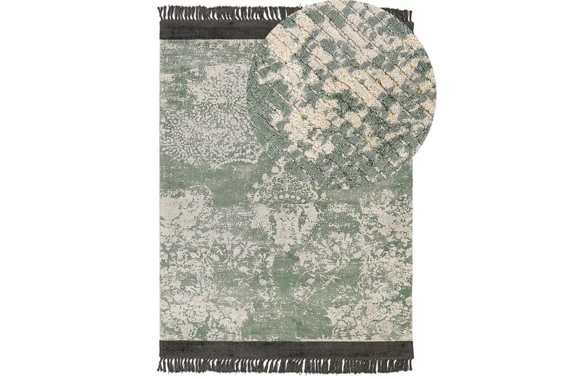 Matto Akarsu - Vihreä, musta, beige, 160x230 cm - Kodintekstiilit & matot - Matto - Moderni matto - Viskoosimatto & keinosilkkimatto