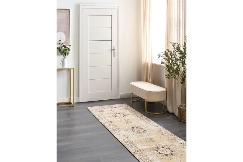 Matto Almus - Beige, ruskea, Beige, Ruskea, 80x300 cm - Kodintekstiilit & matot - Matto - Moderni matto - Käytävämatto