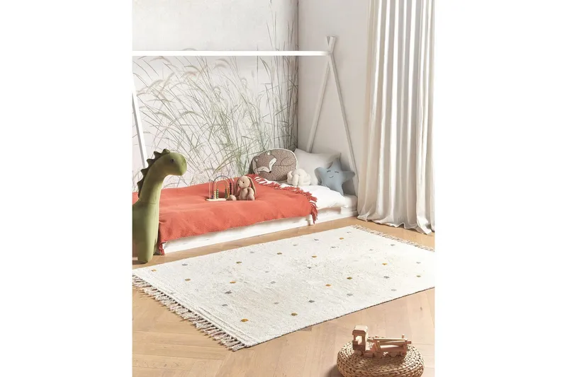 Matto Astaf - Valkoinen - Kodintekstiilit & matot - Matto - Moderni matto - Puuvillamatto