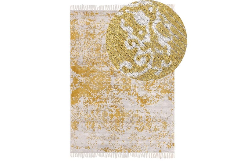 Matto Boyali - Beige, Keltainen, 140x200 cm - Kodintekstiilit & matot - Matto - Moderni matto - Viskoosimatto & keinosilkkimatto