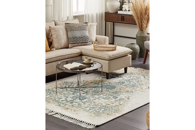 Matto Boyali - Beige, Vihreä, 160x230 cm - Kodintekstiilit & matot - Matto - Moderni matto - Viskoosimatto & keinosilkkimatto