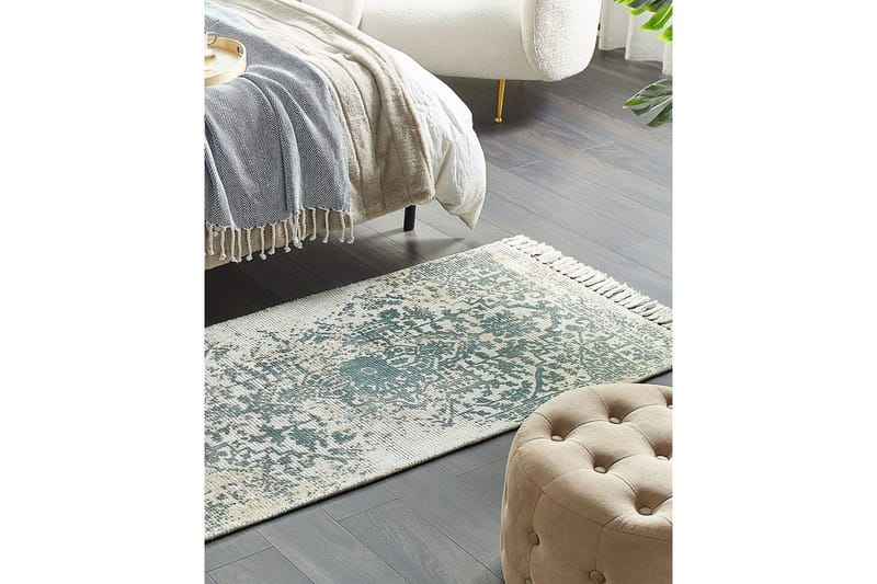 Matto Boyali - Beige, Vihreä, 80x150 cm - Kodintekstiilit & matot - Matto - Moderni matto - Viskoosimatto & keinosilkkimatto