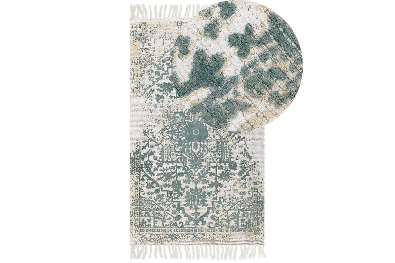 Matto Boyali - Beige, Vihreä, 80x150 cm - Kodintekstiilit & matot - Matto - Moderni matto - Viskoosimatto & keinosilkkimatto