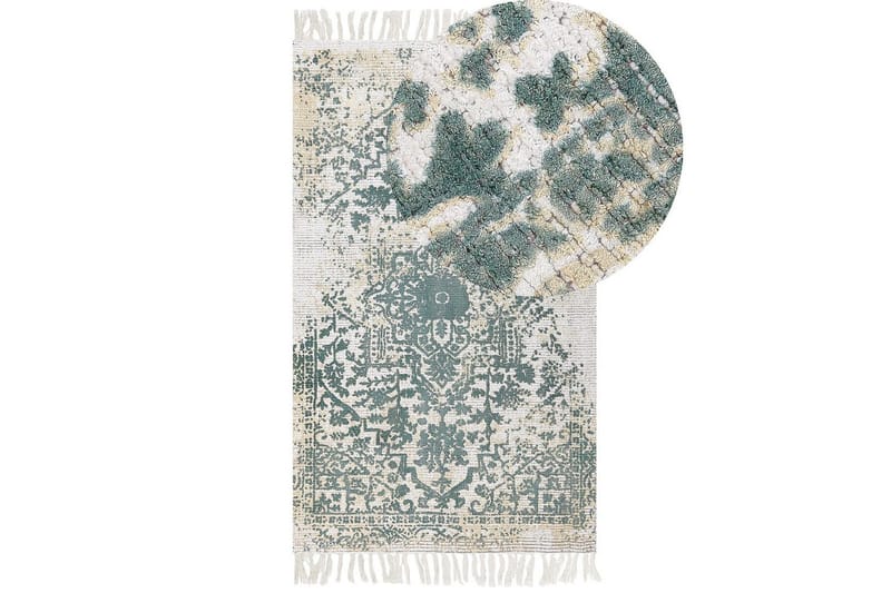 Matto Boyali - Beige, Vihreä, 80x150 cm - Kodintekstiilit & matot - Matto - Moderni matto - Viskoosimatto & keinosilkkimatto