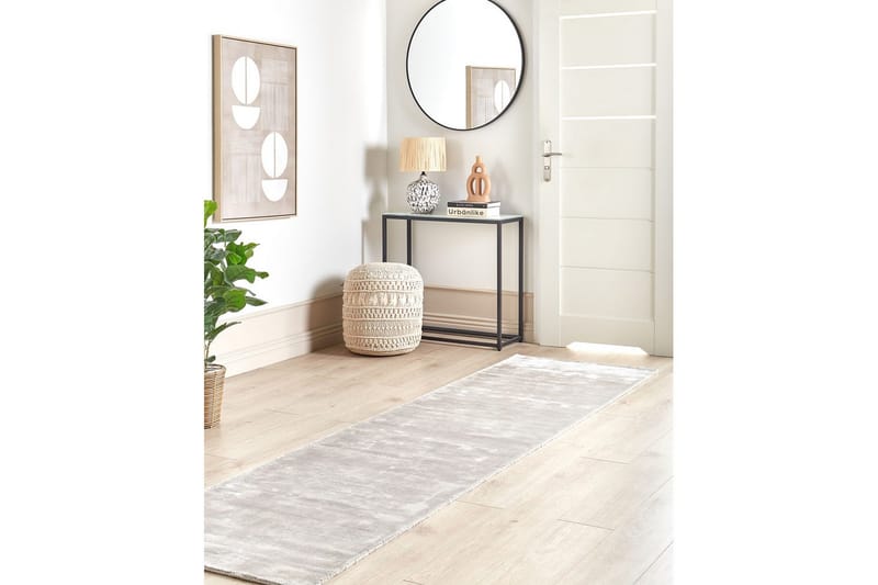 Matto Gesi II - Vaaleanharmaa, 80x300 cm - Kodintekstiilit & matot - Matto - Moderni matto - Viskoosimatto & keinosilkkimatto