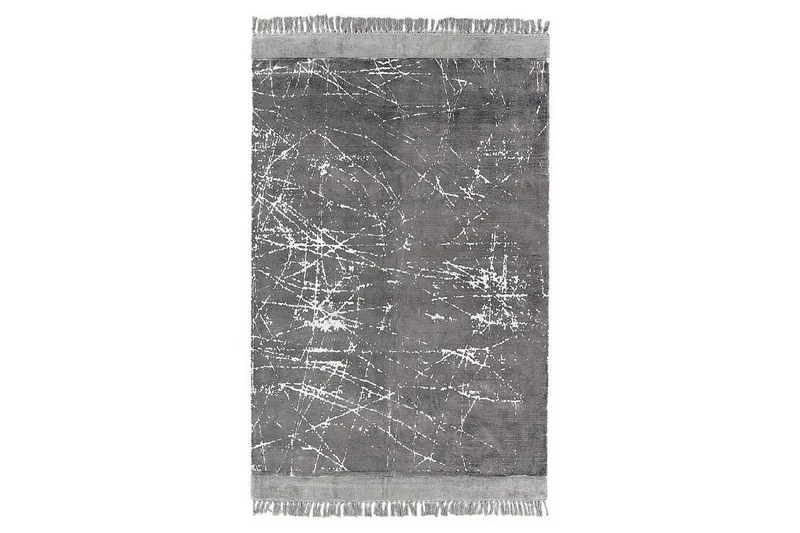 Matto Hanli - Harmaa, valkoinen, 140x200 cm - Kodintekstiilit & matot - Matto - Moderni matto - Viskoosimatto & keinosilkkimatto