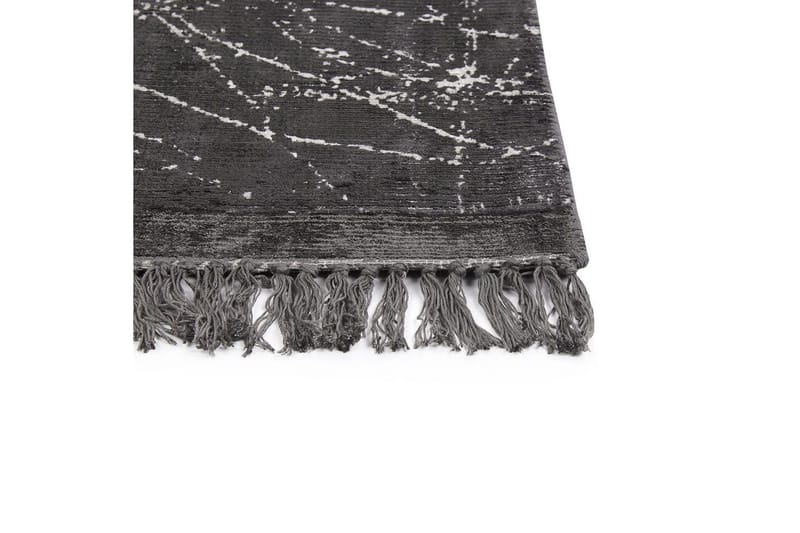 Matto Hanli - Tummanharmaa, valkoinen, 140x200 cm - Kodintekstiilit & matot - Matto - Moderni matto - Viskoosimatto & keinosilkkimatto