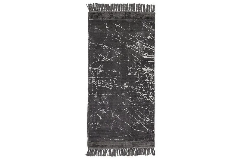 Matto Hanli - Tummanharmaa, valkoinen, 80x150 cm - Kodintekstiilit & matot - Matto - Moderni matto - Viskoosimatto & keinosilkkimatto